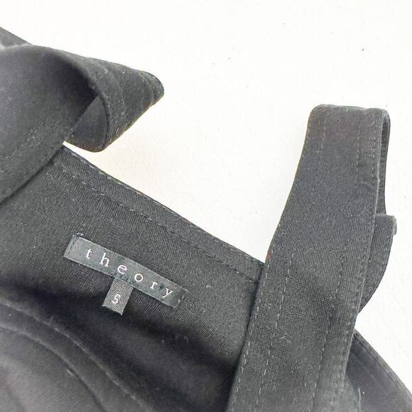 Theory Little Black Strap Sleeveless Dress Pockets Button Detail Size Small - Picture 4 of 6